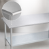 Thumbnail image #4 for Duke 108-Inch Stainless Steel Underbar Work Table with Galvanized Undershelf, Flat Top