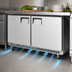 Thumbnail image #4 for Everest Refrigeration ETBWR2 Two-Section Undercounter/Worktop Refrigerator, 18 Cu. Ft., Rear-Mounted Self-Contained R290, Stainless Steel