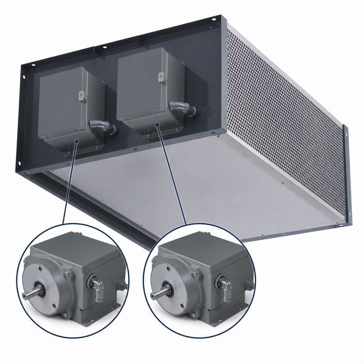 Product image #4 for Berner Industrial IDC14 Series Ambient (Unheated) Direct-Drive Air Curtain, 2 x 1 HP, for 14-Foot Openings
