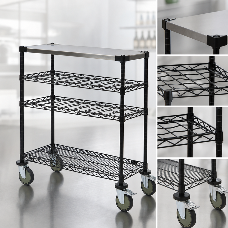 Product image #4 for Quantum 36-Inch Wine Display/Worktable Cart with 1200 lb Capacity