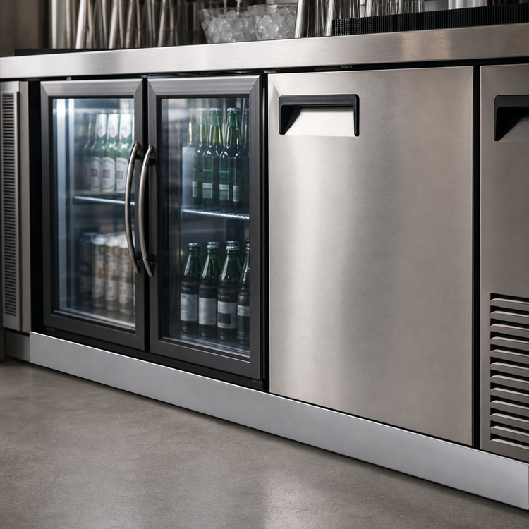 Product image #4 for Krowne 60-Inch Stainless Steel Front Kick Plate for Back Bar Coolers