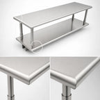 Thumbnail image #4 for Eagle Group PTS-2472-2 Pass-Thru Wall-Mounted Shelf with Overshelf, 72W x 24D, 304 Stainless Steel