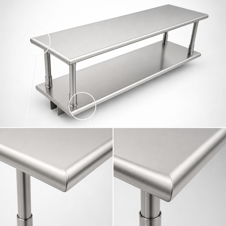 Product image #4 for Eagle Group Pass-Thru Shelf with Overshelf, 72W x 24D, 304 Stainless Steel