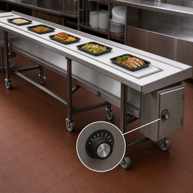 Product image #4 for Dinex DXIESFB10 10 Foot Fabric Belt Tray Make-Up Conveyor