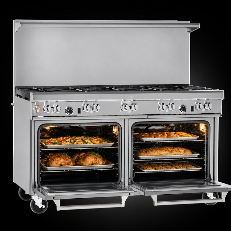 Product image #4 for Southbend Ultimate 60-Inch Gas Restaurant Range with 8 Open Burners, Standard Oven, and Convection Oven
