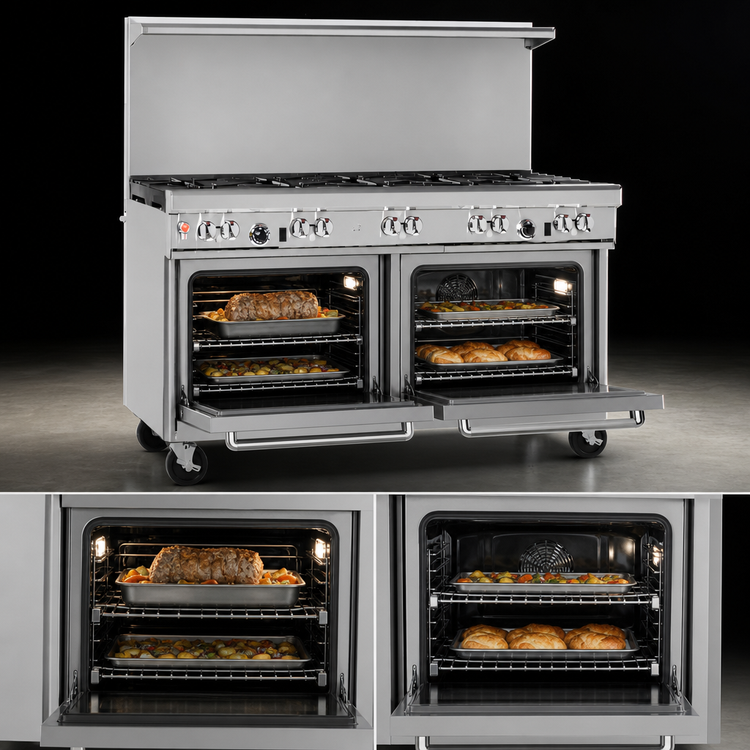 Product image #4 for Southbend Ultimate 60-Inch Commercial Gas Restaurant Range with 2 Star/Sauté Burners, 48-Inch Griddle, Standard Oven and Convection Oven