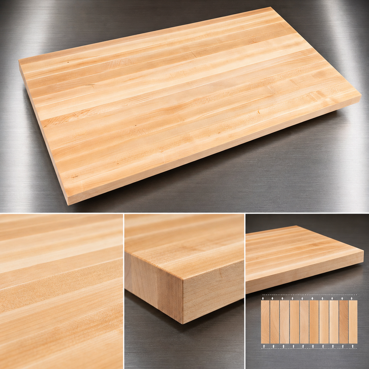 Product image #4 for Boos Block Northern Hard Rock Maple Kitchen Countertop, 72 x 42 x 3 Inches, Edge Grain, Varnique Finish