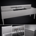 Thumbnail image #4 for Glastender Three-Compartment Underbar Sink Unit with Dual Drainboards, 84 Inch W x 24 Inch D, Stainless Steel