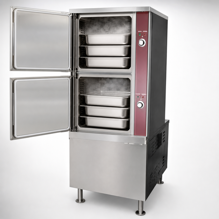 Product image #4 for Crown ECX-2-36 Two-Compartment Electric Convection Steamer with 36" Cabinet Base
