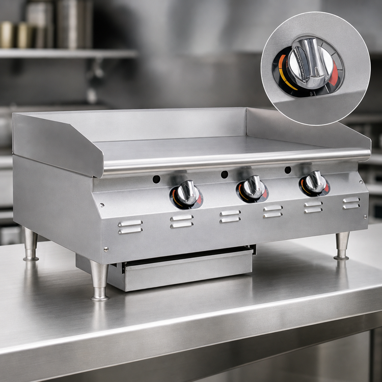 Product image #4 for RedHots Chef's Line Extra-Deep 24-Inch Countertop Natural Gas Griddle with Thermostatic Controls