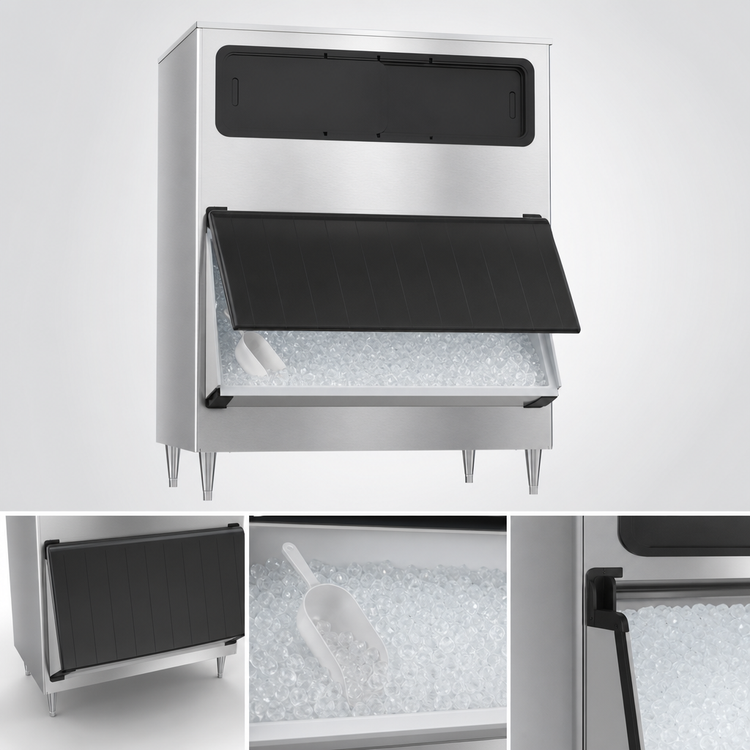 Product image #4 for Hoshizaki 48-Inch Stainless Steel Ice Storage Bin with 1,148-lb Capacity, Hinged Bottom Door and Top View Windows