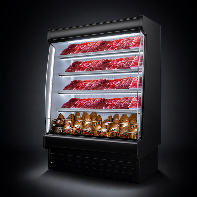 Product image #4 for Howard-McCray 35E Series Packaged Meats Open Merchandiser, 63-Inch Wide Vertical Case, Black, Self-Contained