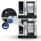 Thumbnail image #4 for RATIONAL Quick Ship ICP 6-HALF ON 6-HALF NG 120V 1PH AD-QS Double-Stack Natural Gas Combi Ovens with AutoDose, 12-Pan Capacity Each