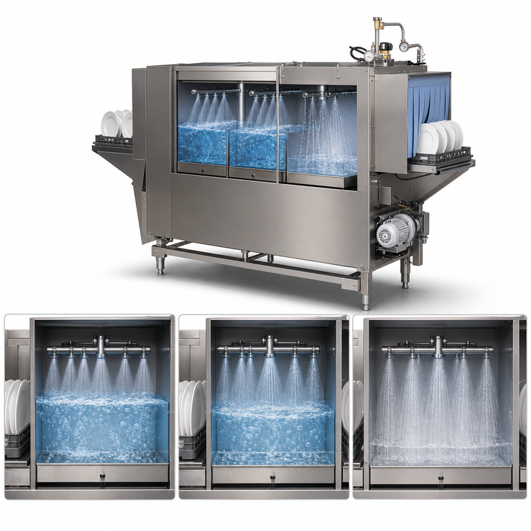 Product image #4 for CMA Energy Mizer EST-44 44-Inch Convertible High/Low Temp Conveyor Dishwasher