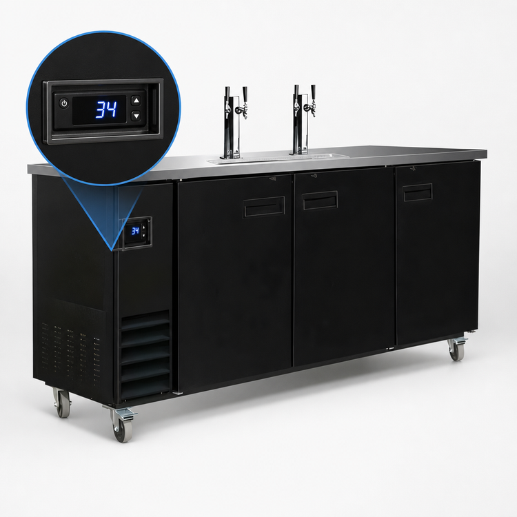 Product image #4 for Serv-Ware DD73-2-HC Flat-Top Two-Tower, Four-Faucet Beer Dispenser Keg Cooler