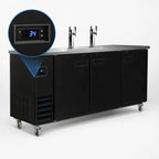 Thumbnail image #4 for Serv-Ware DD73-2-HC 73-Inch Flat-Top Beer Dispenser Keg Cooler with 2 Towers, 4 Faucets, 17.26 Cu. Ft. Capacity, Black Exterior