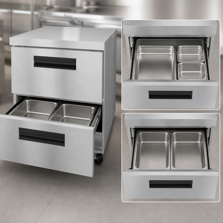 Product image #4 for Hoshizaki Steelheart UF27B-D2 27-Inch Undercounter Two-Drawer Freezer, 7.2 Cu. Ft., Stainless Steel