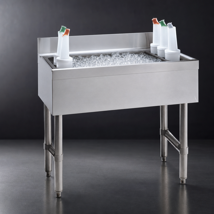 Product image #4 for Advance Tabco Underbar Basics Stainless Steel Cocktail Unit Bar Ice Bin