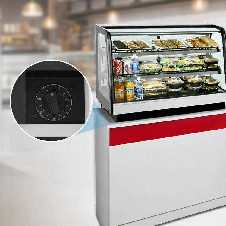 Product image #4 for Federal Industries 48 Inch Countertop Rear-Mount Self-Contained Refrigerated Deli Display Case, Full-Service, Curved Glass Front