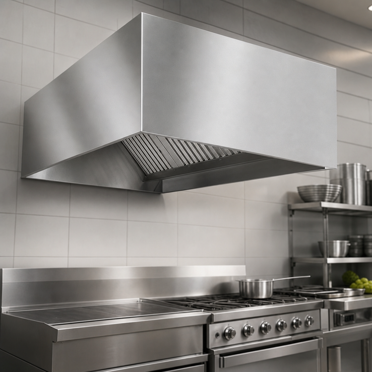 Product image #4 for SpecAir HEB96-54 Wall-Mounted Exhaust-Only Commercial Kitchen Hood, 54 x 51 x 24 Inches, Non-Compensating, Stainless Steel
