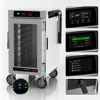 Thumbnail image #5 for Metro HotBlox™ HBCN8-DCPS-M 8-Pan Narrow Mobile Pass-Thru Insulated Holding Cabinet with Digital Touchscreen and Hybrid Convection/Radiant Heat