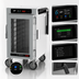 Thumbnail image #5 for Metro HotBlox™ Narrow 8-Pan Half-Height Mobile Pass-Thru Insulated Holding Cabinet with Digital Touchscreen, Clear Front Door and Solid Rear Door, 120V