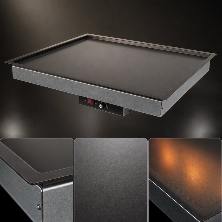 Product image #4 for Hatco Glo-Ray Built-In Rectangular Heated Shelf with Recessed Top, 37-1/2 x 31-1/2 Inches, Hardcoat Aluminum