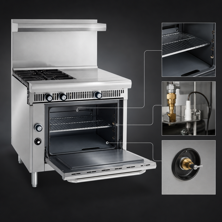 Product image #4 for Imperial Spec Series 36-Inch Gas Range with 2 Open Burners, 18-Inch Hot Top, and Standard Oven