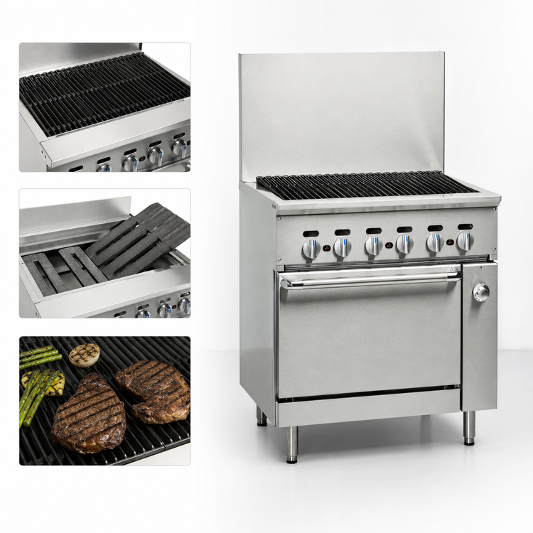 Product image #4 for Imperial Pro Series 36 Inch Gas Charbroiler Range with Standard Oven
