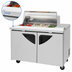 Thumbnail image #4 for Turbo Air Super Deluxe 48 1/4-Inch Two-Section Clear Top Refrigerated Sandwich/Salad Prep Table with 8-Pan Opening