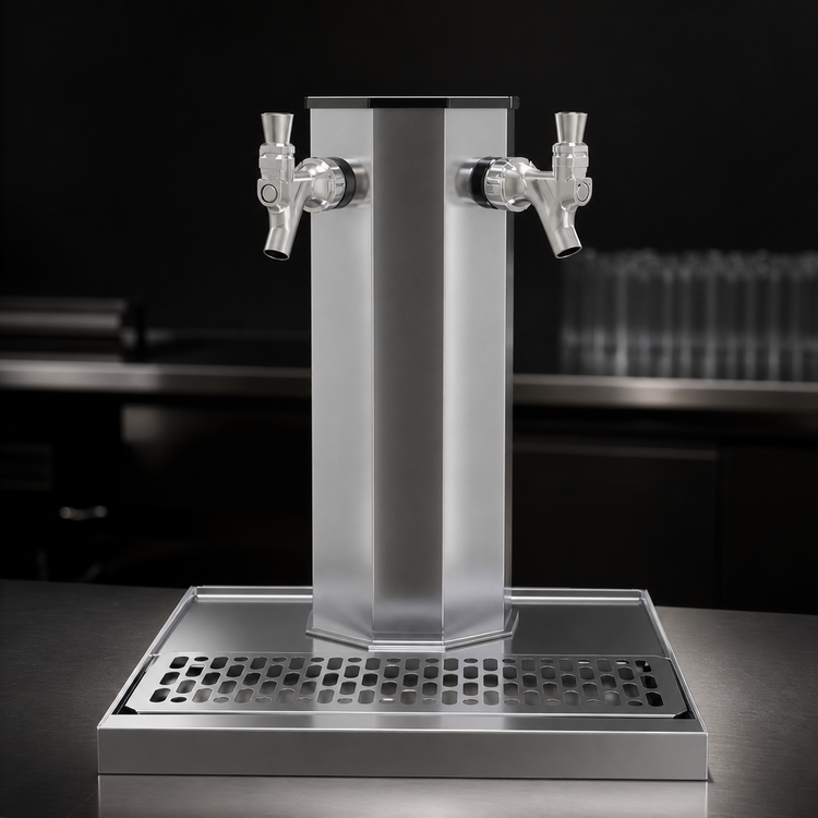 Product image #4 for Glastender 2-Faucet Countertop Glycol-Cooled Stainless Steel Column Draft Dispensing Tower