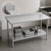 Thumbnail image #4 for John Boos Stallion 84-Inch x 30-Inch Stainless Steel Work Table with 1-1/2-Inch Rear Up-Turn and Undershelf
