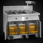 Thumbnail image #4 for Imperial (Middleby) IFSCB450ET 4-Tank Electric Floor Fryer, 50 lb. Each, Built-In Filter, Electronic Thermostat, Stainless Steel