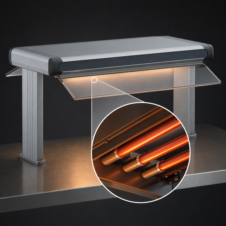Product image #4 for Hatco Glo-Ray Designer Dual Infrared Strip Heater, 57-1/2 Inch Wide, 6 Inch Spacing, 1850 Watt