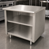 Thumbnail image #4 for Advance Tabco Special Value Economy Flat Top Open Front Base Work Table with Mid-Shelf, 36 x 30 Inches, 16 Gauge 304 Stainless Steel Top