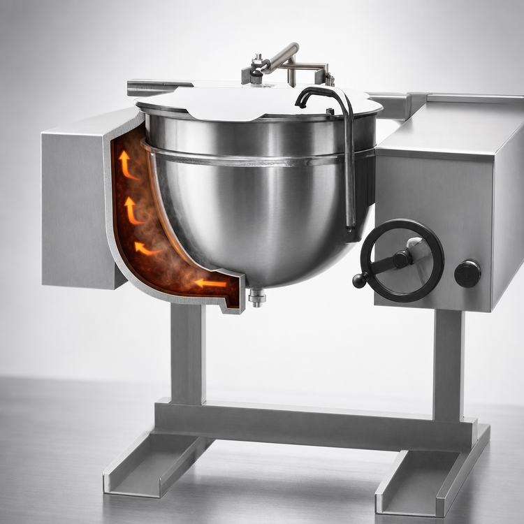 Product image #4 for Legion 60-Gallon Direct Steam 2/3-Jacket Tilting Wall-Mount Kettle