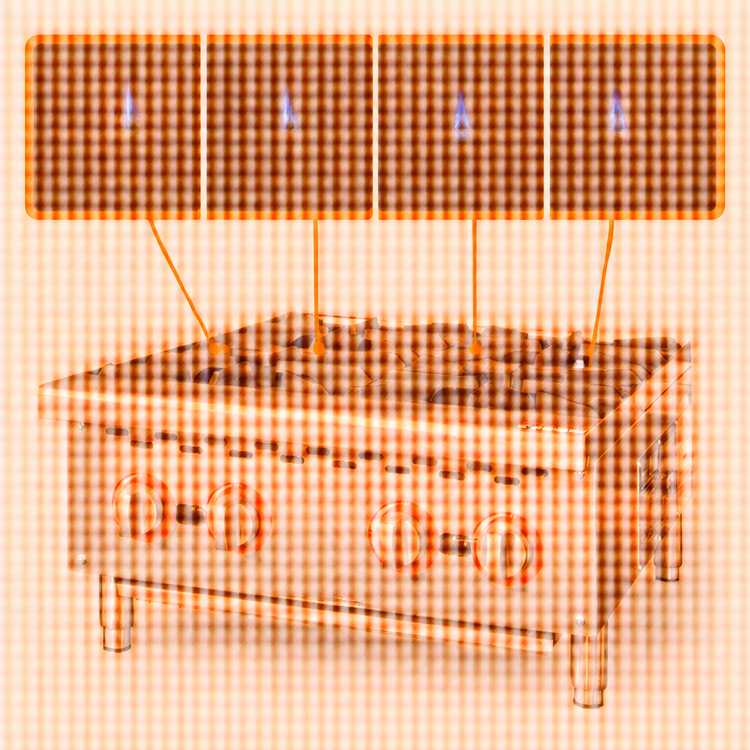 Product image #4 for Omcan 24-Inch 4-Burner Natural Gas Countertop Hot Plate