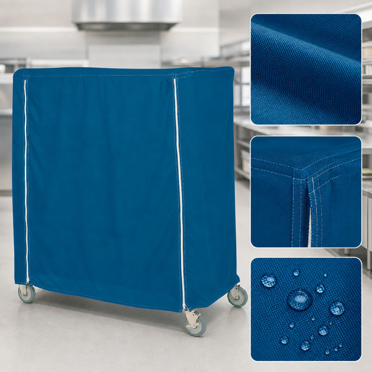 Product image #4 for Metro 60 x 24 x 54-Inch Mariner Blue Nylon Banquet Cart Cover