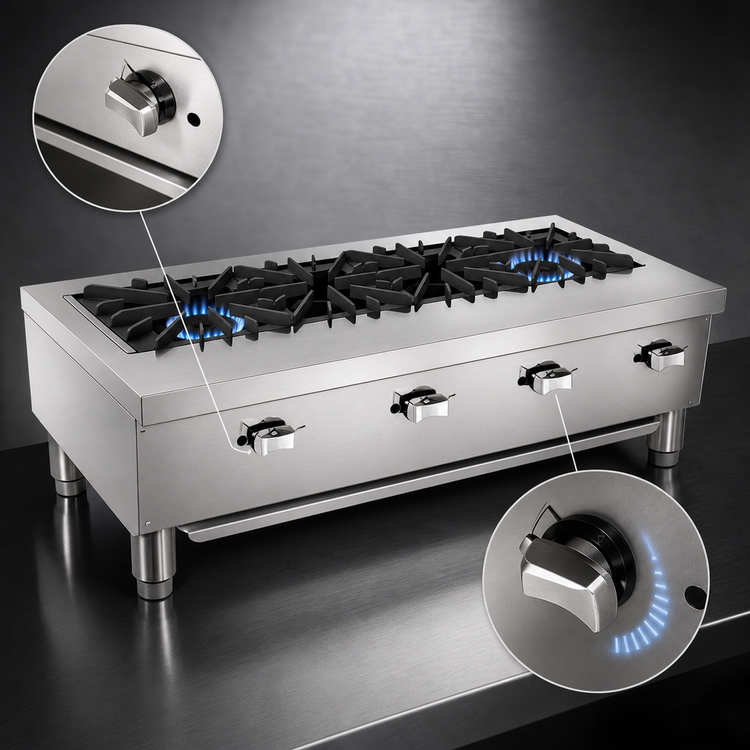 Product image #4 for Vulcan VCRR24 24-Inch Countertop Specialty Gas Hotplate with 2 Burners, 1 Drawer, Stainless Steel