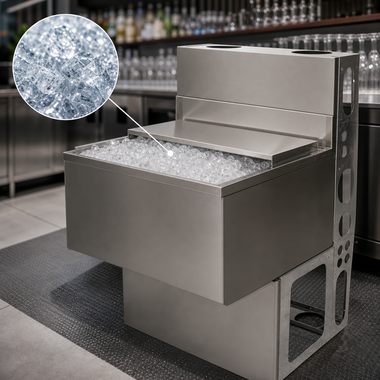 Product image #5 for BK Resources 43-Inch Wide Underbar Ice Bin with 10-Circuit Cold Plate, 167-Lb Capacity