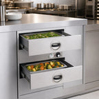 Thumbnail image #4 for Toastmaster (Middleby) 3B84AT09 Built-In Double-Drawer Food Warming Drawer, Thermostatic, Stainless Steel, 2-Pan Capacity
