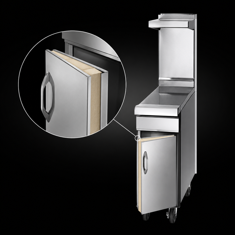 Product image #4 for Titan 12-Inch Stainless Steel Spreader Cabinet with Insulated Double-Wall Door