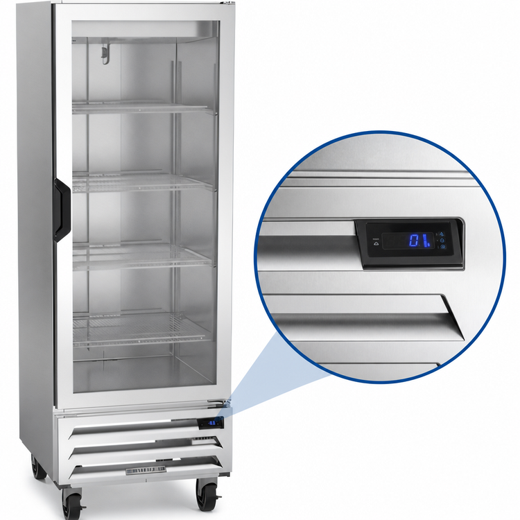 Product image #4 for Beverage Air Horizon Series 1-Section Glass Door Display Reach-In Freezer, 24 Inch Wide, Bottom Mount, 11.9 Cu. Ft.
