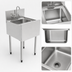 Thumbnail image #5 for Top Shelf TS Series 18-Inch Freestanding Underbar Wet Waste Sink Unit with 6-Inch Backsplash
