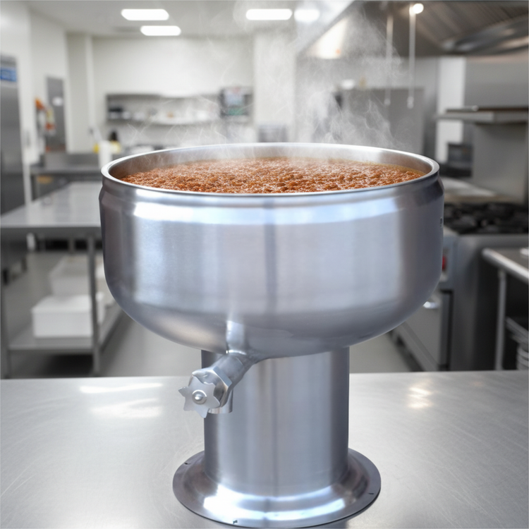 Product image #3 for Crown DP-60 60 Gallon Stationary Direct Steam Kettle with Pedestal Base