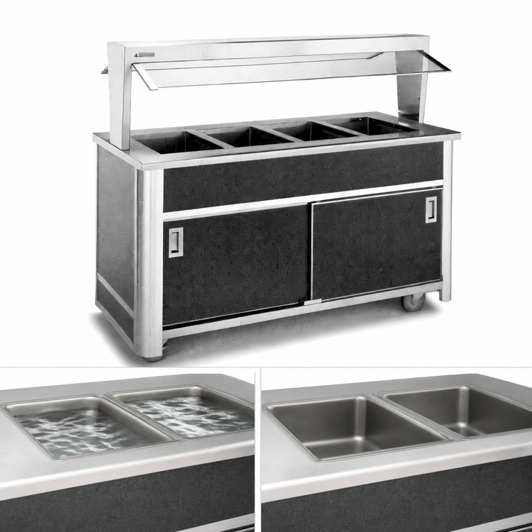 Product image #4 for Atlas Metal BLH-2-BU 2-Well Electric Mobile Buffet Hot Food Serving Counter