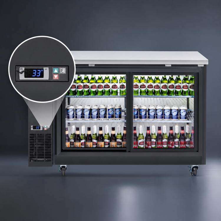 Product image #4 for Migali 60.75-Inch Back Bar Refrigerator with 2 Sliding Glass Doors