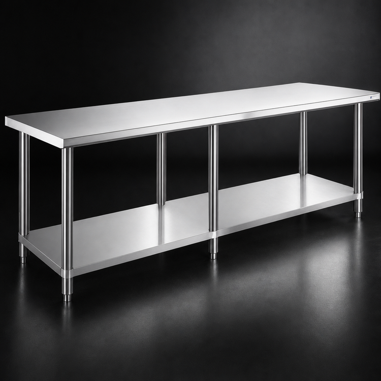 Product image #4 for Steel Works Stainless 84-Inch x 30-Inch Stainless Steel Work Table with Undershelf