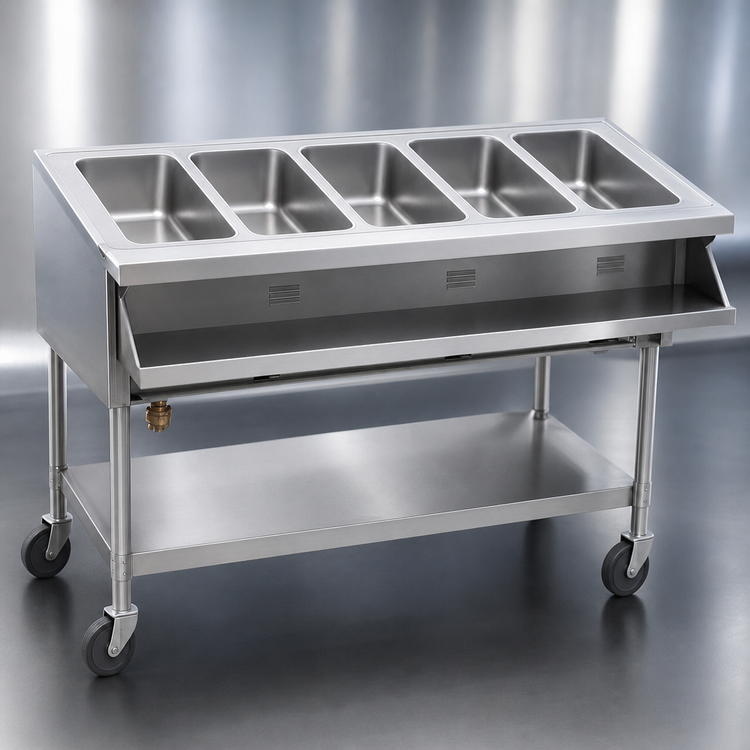 Product image #4 for Eagle Group SPHT5-208 Portable 5-Well Electric Hot Food Table with Open Base