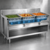 Thumbnail image #4 for La Rosa 48-Inch Electric Hot Food Table with Water Bath, 3 Openings, Open Cabinet Base
